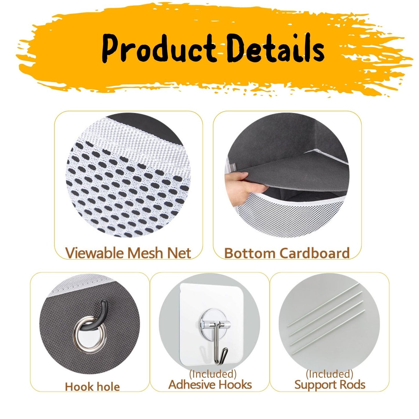 Ofiray-home Soft Corner Shelf | Safe Hanging Organizer | Child-Friendly Wall Mount Storage | for Sundries, Toys, Stuffed Animals, Diapers | for Pantry Closet Bedroom Nursery Organization 1-Pack