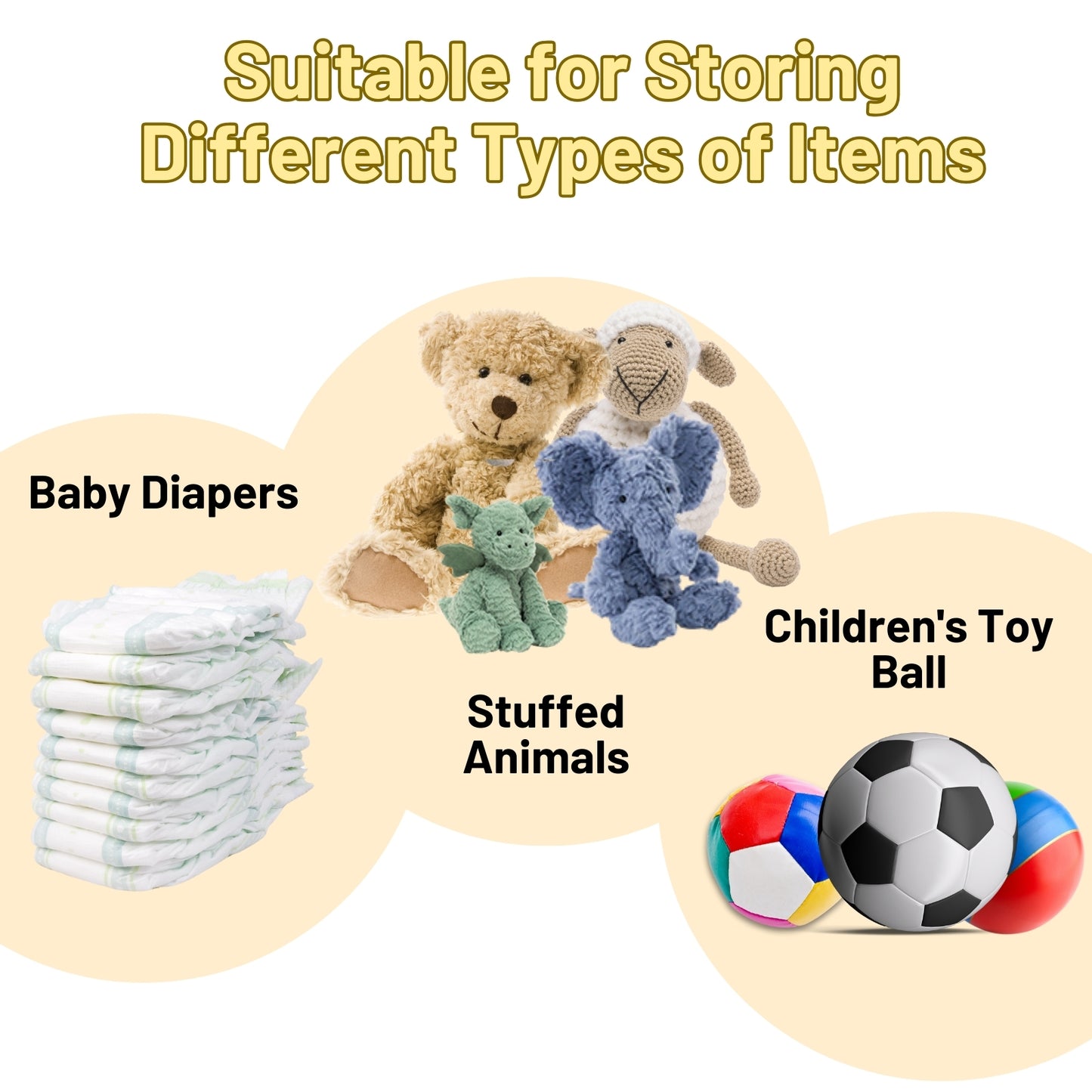 Ofiray-home Stuffed Animal Hammock, Bedside Stuffed Animal Storage Net Corner - Kids Nursery Wall Bedroom Home Decor, Cotton Bedside Toy Organizer Net with Tether, Stretches up to 47.25 In, Beige