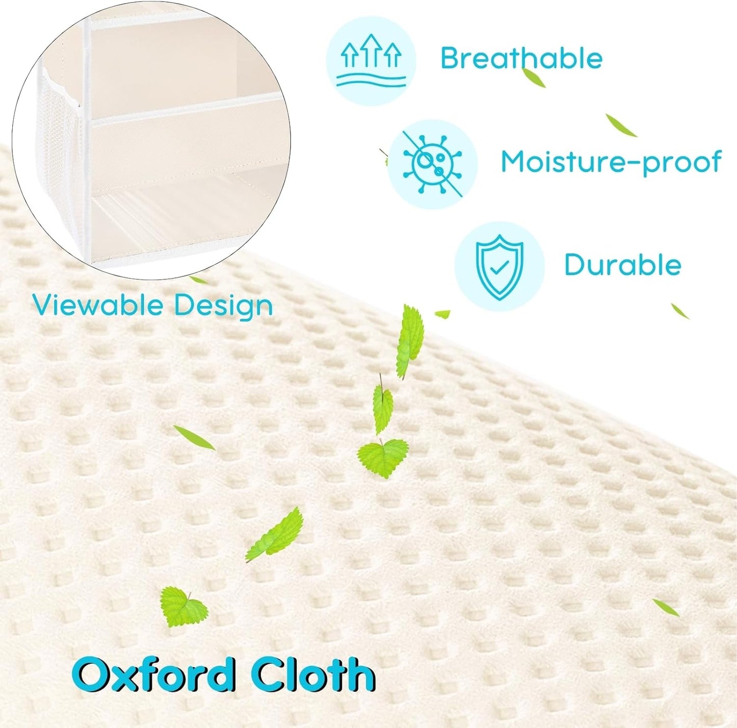 Ofiray-home Hanging Diaper Organizer for Changing Table,Cribs,Car,Playard or Wall & Nursery Organization-Durable 2-Tier Diaper Organizer with Mesh Pockets and Viewable Design, Won't Deform, Light Gray