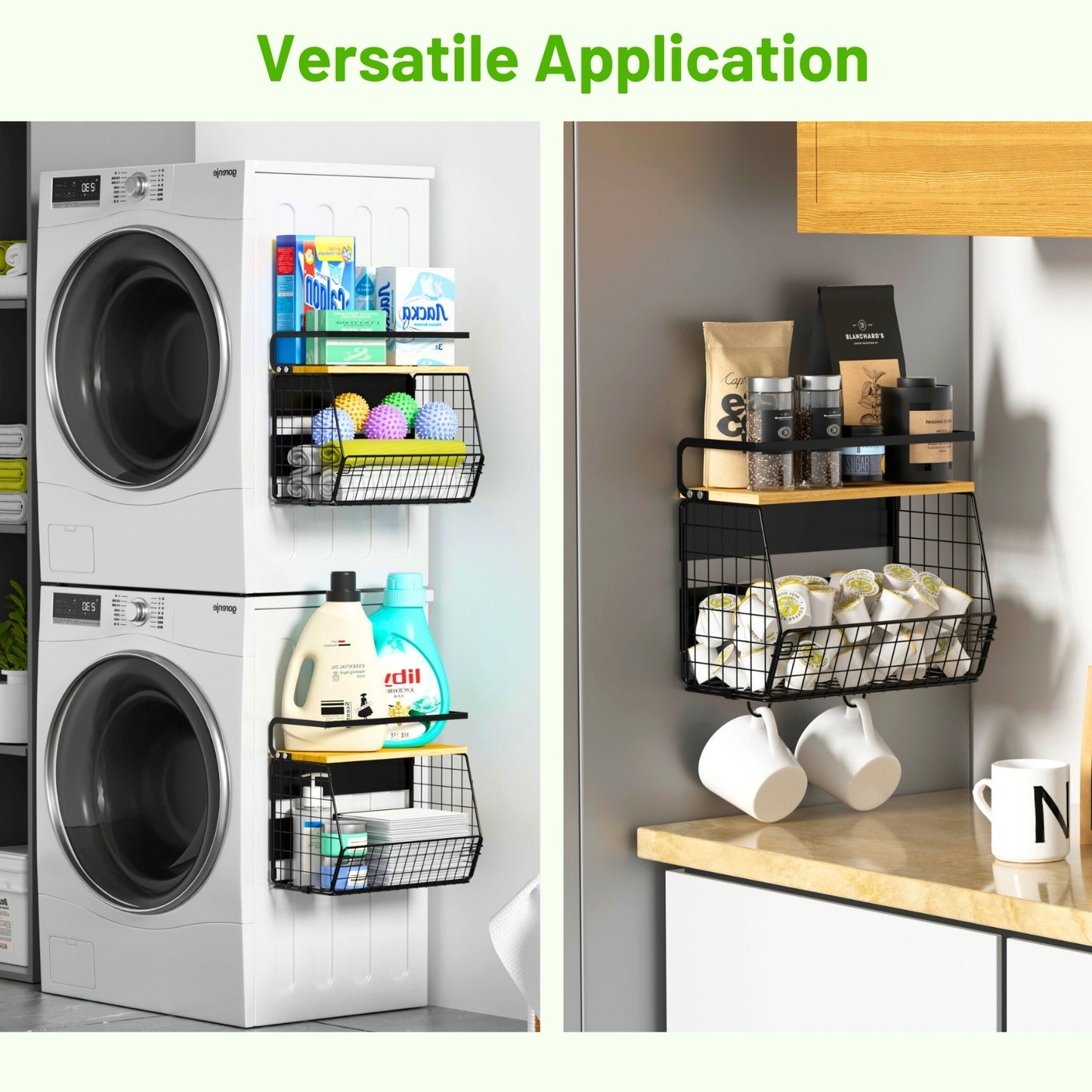 Magnetic Shelf for Refrigerator with Wood Lid, Fruit Potato & Onion Storage Bins, Pantry Organizers & Storage, Large Container Magnetic Spice Rack for Refrigerator, Kitchen Counter, Cabinet