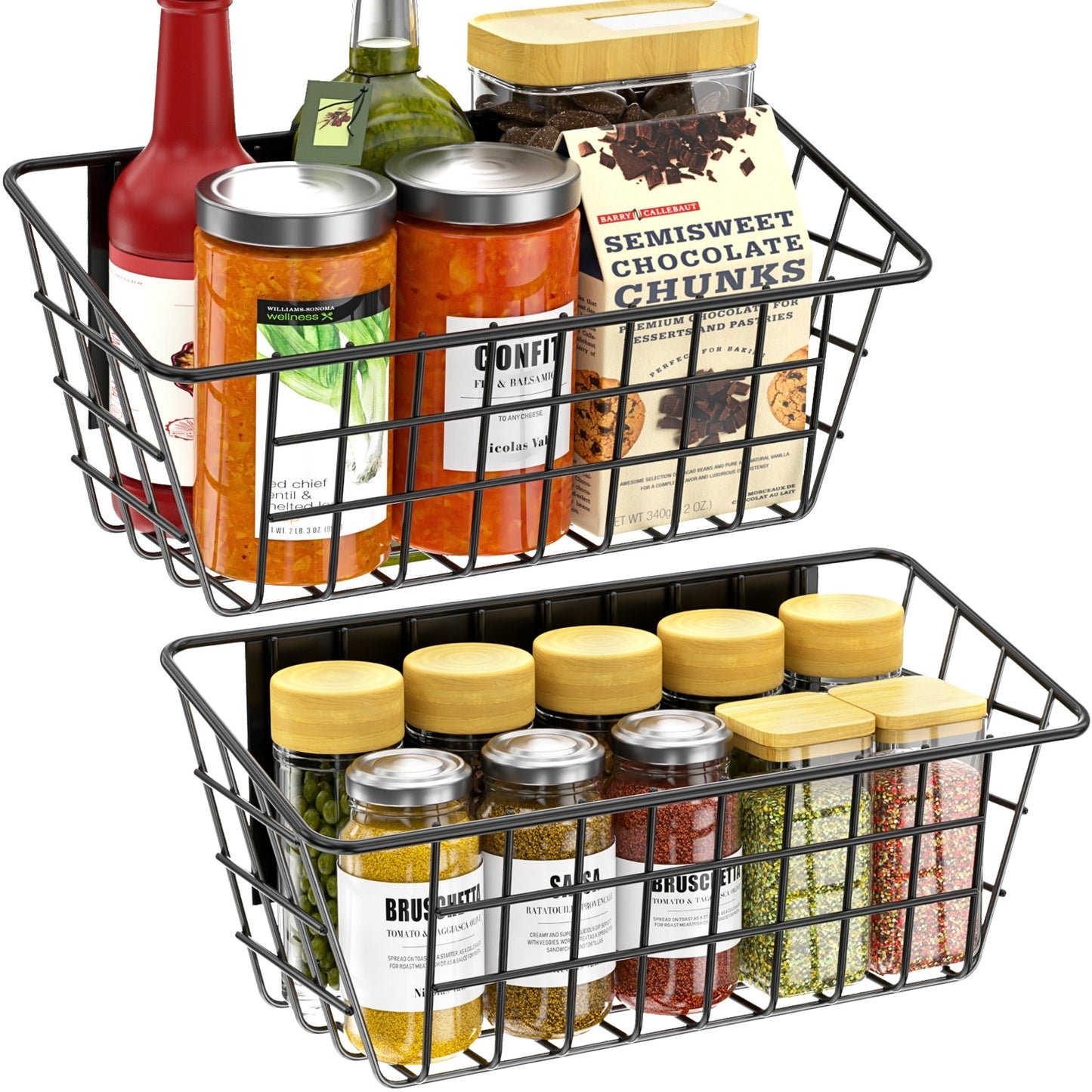 Ofiray-home Magnetic Shelf for Fridge, Seasoning Organizer with Strong Magnets for Kitchen Storage Organization, Moveable Magnetic Spice Rack for Refrigerator, Whiteboard, Kitchen Counter, Cabinet