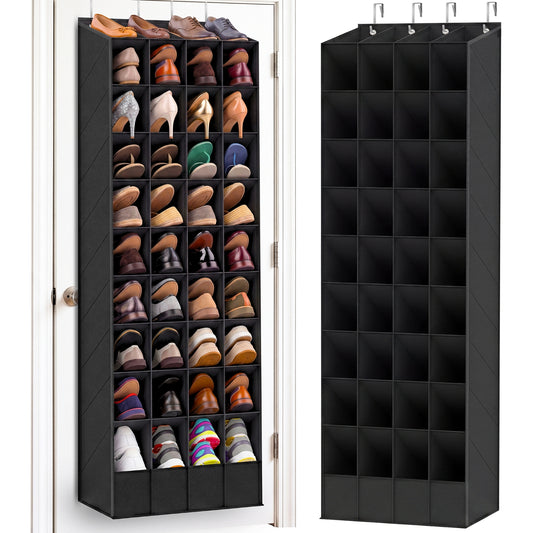 30-40 Pairs Over the Door Shoe Organizer, Large & Deep Pockets Hanging Shoe Rack, Space-Saving Closet Door Organizer Fits Boots,Sneakers or Larger Shoes,Shoe Storage for Bedroom,Small Closet,Entryway