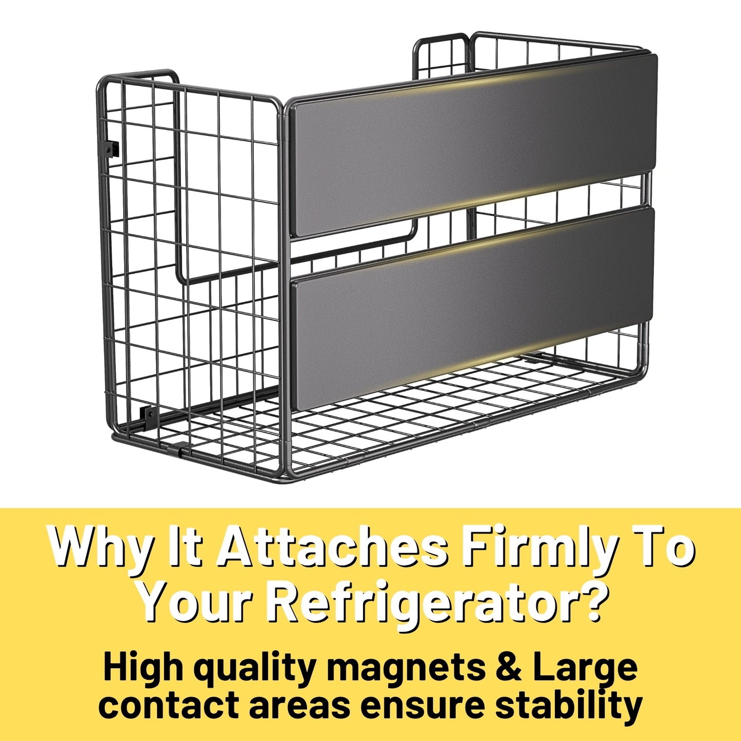 2 Pack Magnetic Shelf for Fridge Fruit Potato & Onion Storage Bins Pantry Organizers & Storage Large Container Magnetic Basket for Refrigerator  Kitchen Counter, Cabinet, Magnetic Fridge Organizer