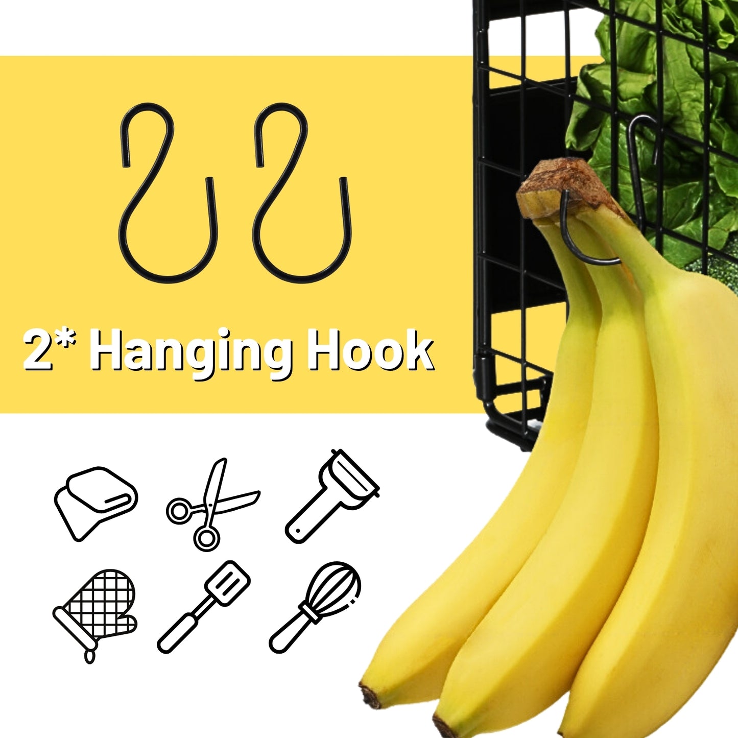 Magnetic Shelf for Fridge Fruit Potato & Onion Storage Bins Pantry Organizers & Storage Large Container Magnetic Basket for Refrigerator  Kitchen Counter, Cabinet, Magnetic Fridge Organizer