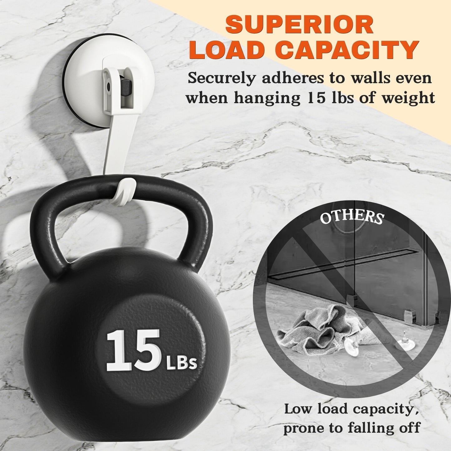 Suction Cup Hooks for Door Wreaths, 2 Pcs Removable & Reusable Christmas Wreath Hangers for Front Doors, No Drill Heavy Duty Vacuum Shower Hooks for Window Bathroom Towels RV Home Storage Hooks