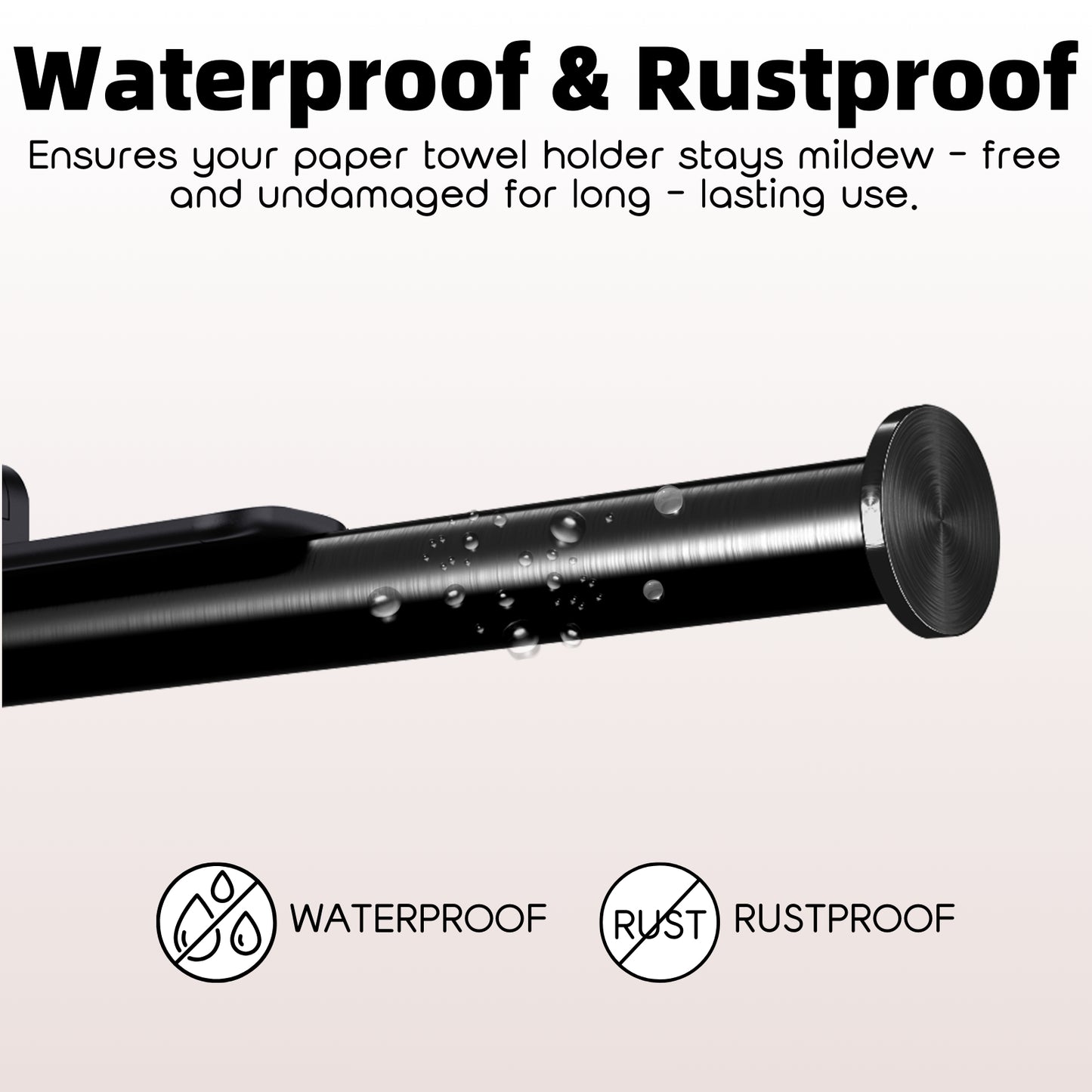 Upgraded Kitchen Paper Towel Holder - One-Hand Tear Under Cabinet Stick-on Towel Rack for Hanging Paper - First Apartment Essentials Wall Mount Self Adhesive Stainless Steel Rack Fits Black