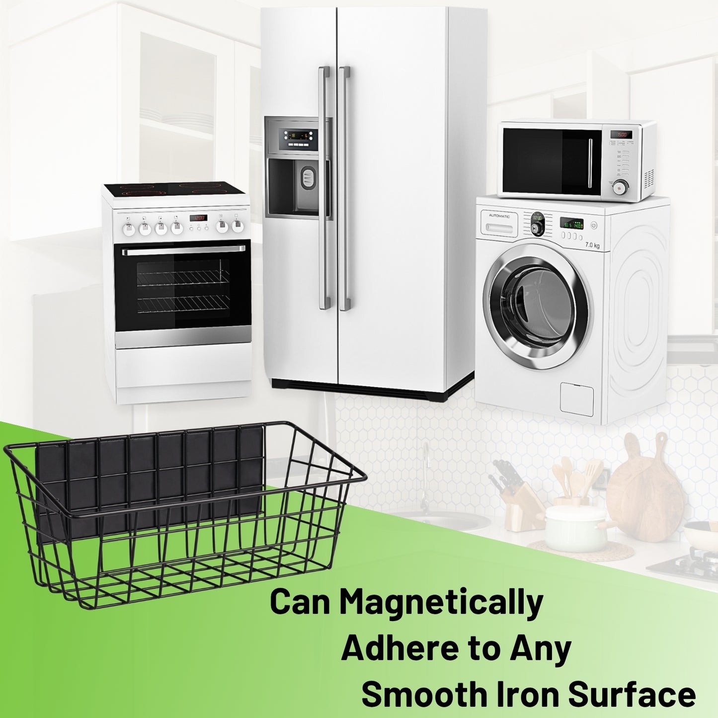 Ofiray-home Magnetic Shelf for Fridge, Seasoning Organizer with Strong Magnets for Kitchen Storage Organization, Moveable Magnetic Spice Rack for Refrigerator, Whiteboard, Kitchen Counter, Cabinet