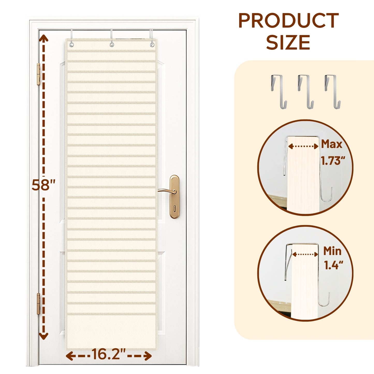 26-Pocket Over The Door File Organizer - Vertical Hanging Storage for Magazines, Documents & Paper, Heavy-Duty Door Organizer for Office, Classroom & Home