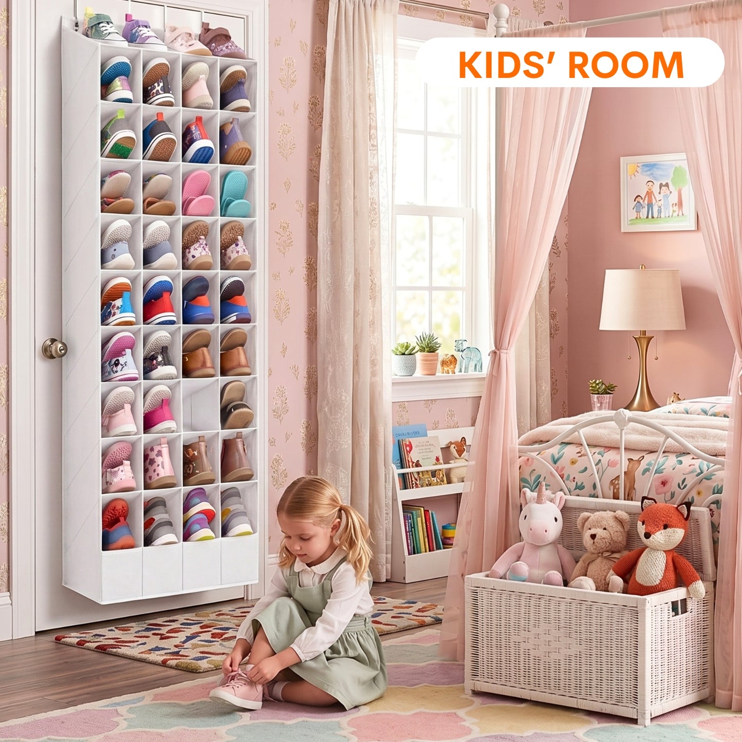 30-40 Pairs Over the Door Shoe Organizer, Large & Deep Pockets Hanging Shoe Rack, Space-Saving Closet Door Organizer Fits Boots,Sneakers or Larger Shoes,Shoe Storage for Bedroom,Small Closet,Entryway