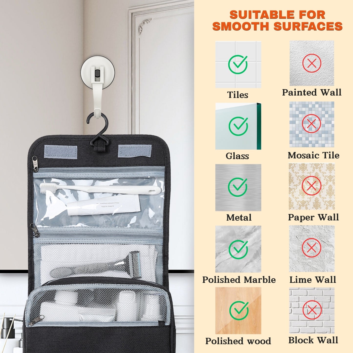 Suction Cup Hooks for Door Wreaths, 2 Pcs Removable & Reusable Christmas Wreath Hangers for Front Doors, No Drill Heavy Duty Vacuum Shower Hooks for Window Bathroom Towels RV Home Storage Hooks